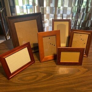 Set of Brown Wooden Picture Frames - Assorted Styles